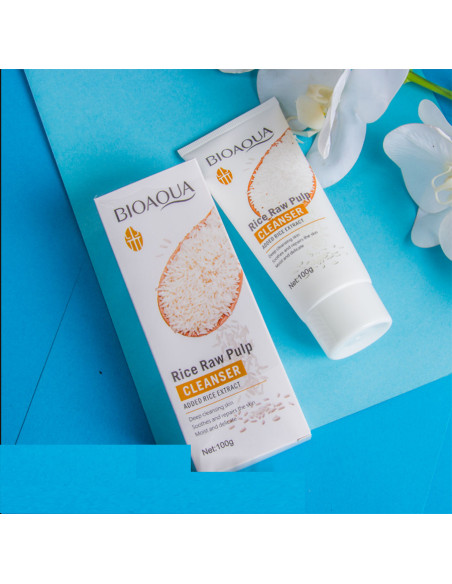 BIOAQUA Rice Raw Pulp Facial Cleanser Face Wash 