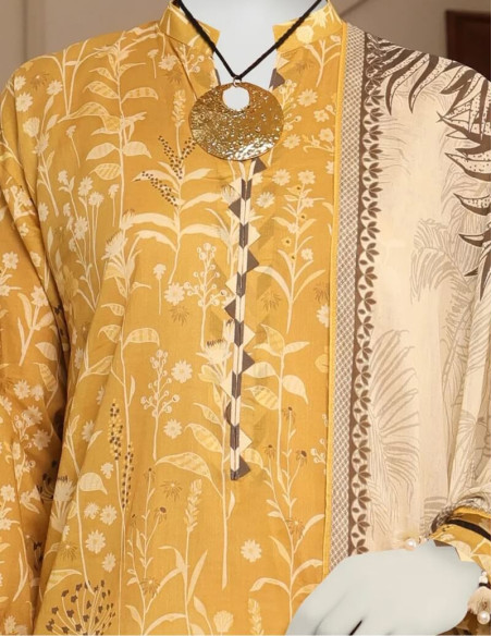 Saya Luxury Fancy Tulip Tree Chikan Kari Printed Lawn Unstitched - 3 piece