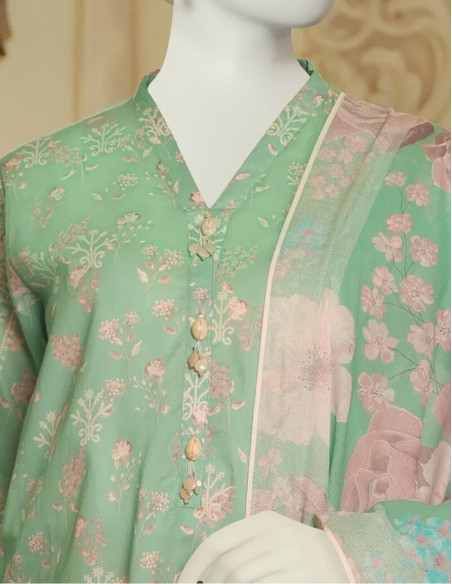 Saya Luxury Fancy Spring Rain Chikan Kari Printed Lawn Unstitched - 3 piece