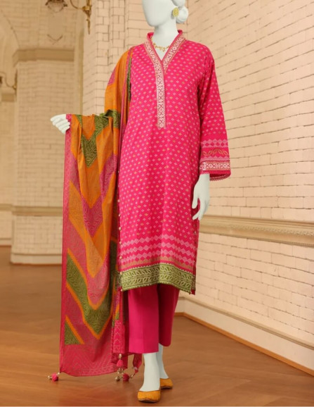 Saya Luxury Fancy Rose Madder Chikan...