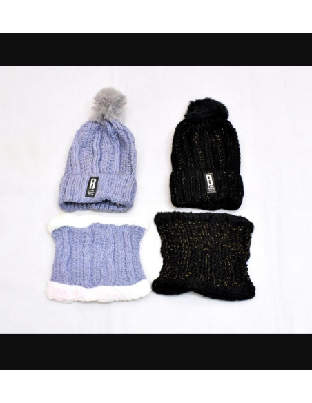 Beanie wool cap and nack warmer