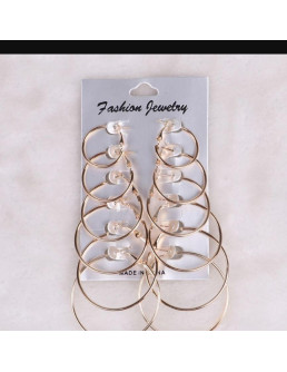 Plain gold Hoops , pack of 6