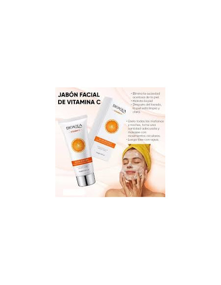 BIOAQUA Vitamin C Facial Cleanser | Deeply Cleans & Moisturises Skin, Eliminate Blackheads