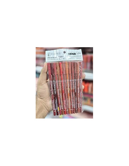 Flormar 12 Colors Lip Pencils Set with Sharpener - Flormar Nude Matte Color Lipstick Pencil