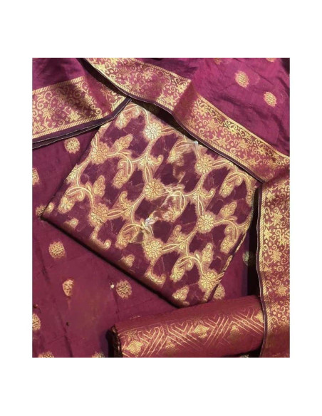 Product Name: 3 Pcs Women's Unstitched Cotton Jacquard Printed Suit