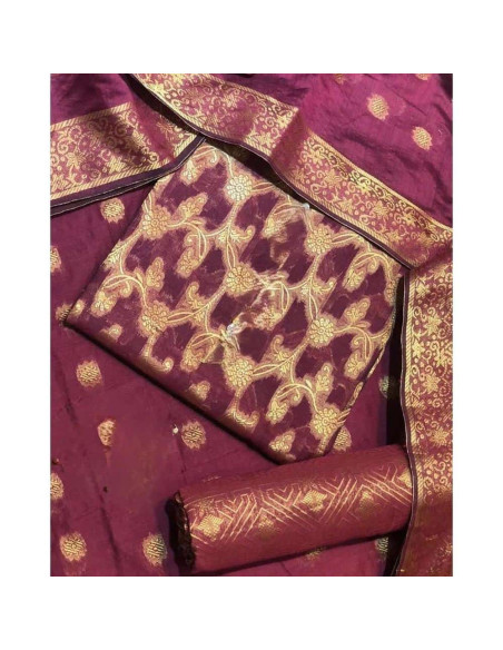 Product Name: 3 Pcs Women's Unstitched Cotton Jacquard Printed Suit