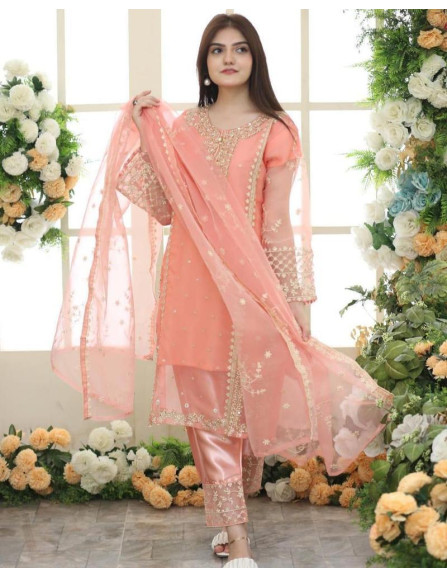 1 Pc Women's Stitched Linen...