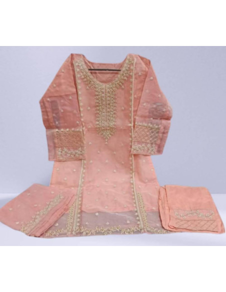 1 Pc Women's Stitched Linen Embroidered Kurta