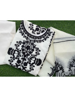 1 Pc Women's Stitched Linen... 2