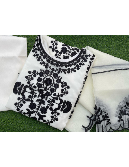 1 Pc Women's Stitched Linen...