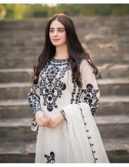 1 Pc Women's Stitched Linen...