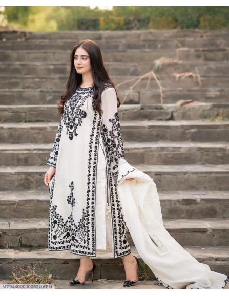 1 Pc Women's Stitched Linen...