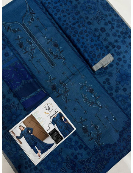 3 Pcs Women's Unstitched Dhanak...