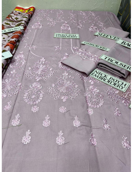 3 Pcs Women's Unstitched Dhanak...