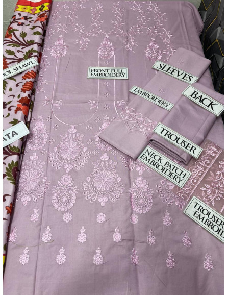 3 Pcs Women's Unstitched Dhanak...