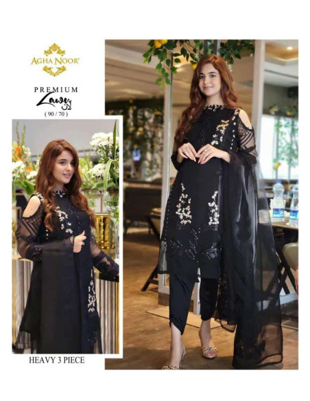 3 Pcs Women's Unstitched Lawn Embroidered Suit