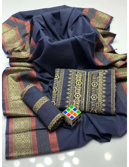 3 Pcs Women's Unstitched Lawn Embroidered Suit