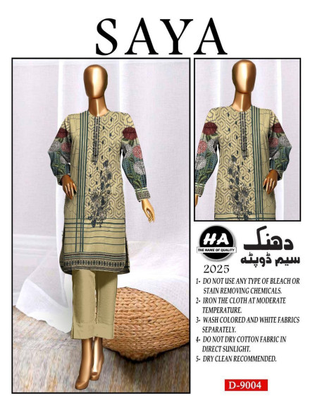  3 Pcs Women's Unstitched Dhanak...