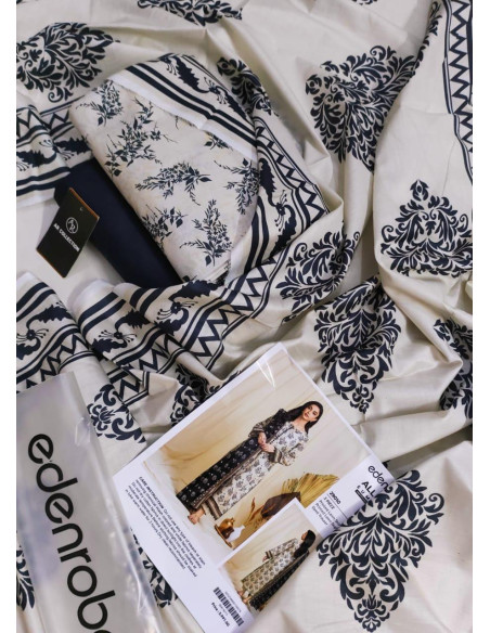 3 Pcs Women's Unstitched Lawn Digital Print Suit