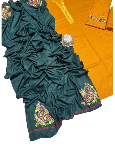 3 Pcs Women's Unstitched Dhanak...