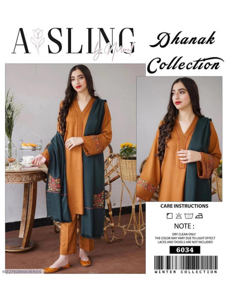 3 Pcs Women's Unstitched Dhanak...