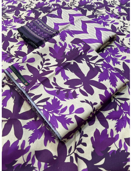 3 Pcs Women's Unstitched Cotton...