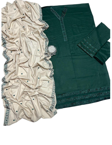 3 Pcs Women's Unstitched Dhanak...