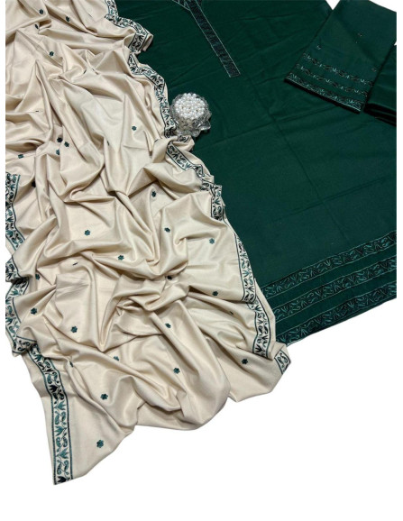 3 Pcs Women's Unstitched Dhanak...