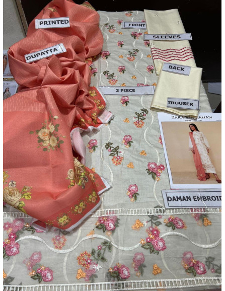 3 Pcs Women's Unstitched Dhanak...