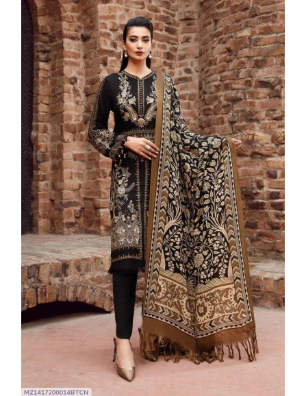 3 Pcs Women's Unstitched Dhanak...