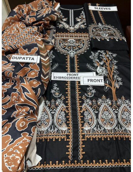 3 Pcs Women's Unstitched Dhanak...