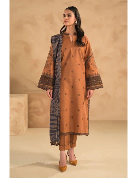 3 Pcs Women's Unstitched Dhanak...