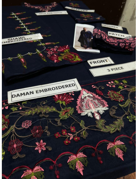 3 Pcs Women's Unstitched Dhanak...