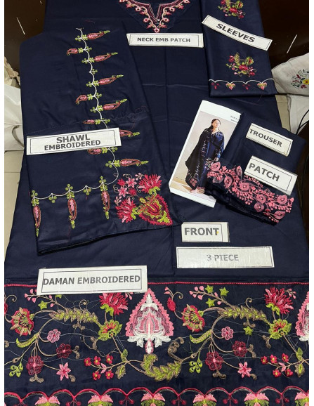 3 Pcs Women's Unstitched Dhanak...