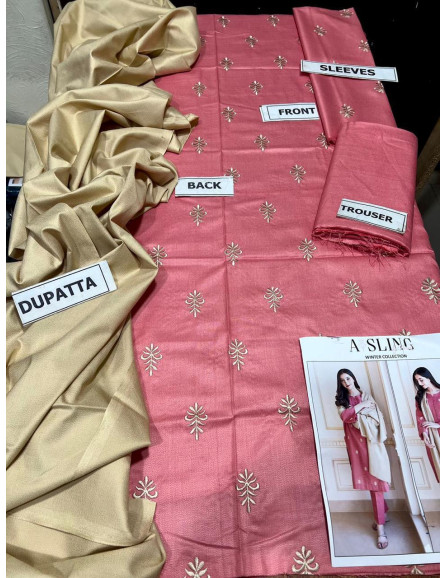 3 Pcs Women's Unstitched Dhanak...