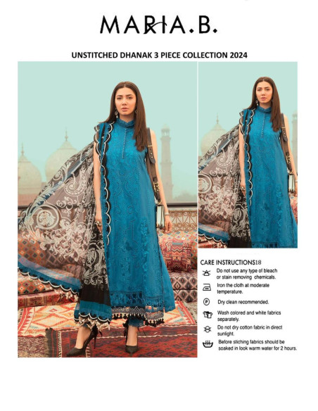 3 Pcs Women's Unstitched Dhanak Embroidered Suit