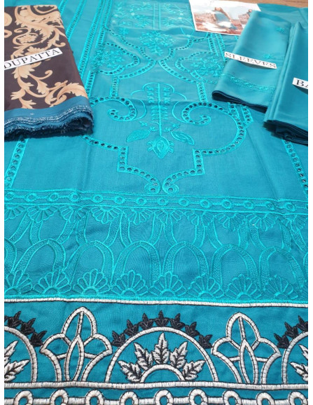 3 Pcs Women's Unstitched Dhanak...