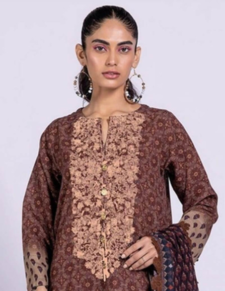 Khaadi Dull Purple and Crater Brown...