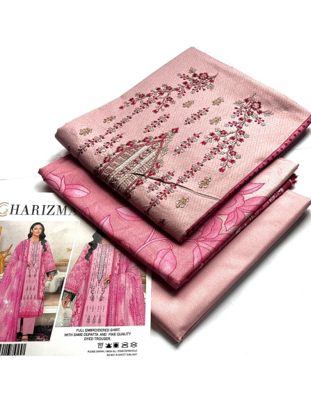 3 Pcs Women's Unstitched Dhanak...