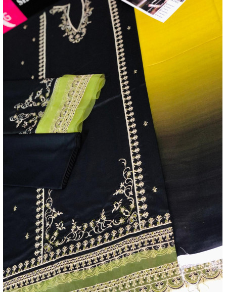 3 Pcs Women's Unstitched Dhanak...