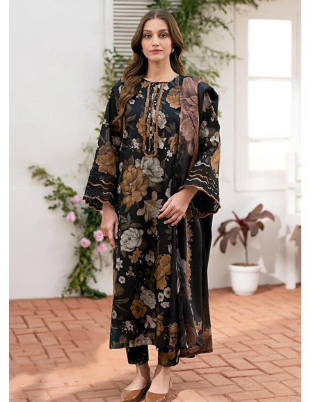 3 Pcs Women's Unstitched Linen...