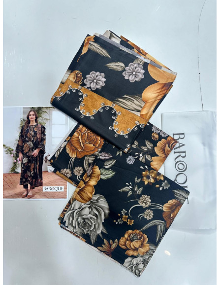 3 Pcs Women's Unstitched Linen...