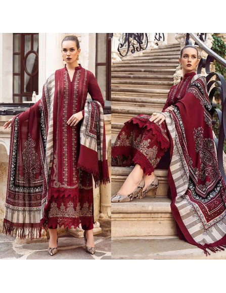 3 Pcs Women's Unstitched Dhanak...