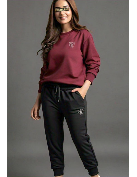 2 Pcs Unisex Fleece Plain Track Suit