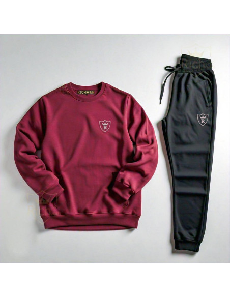2 Pcs Unisex Fleece Plain Track Suit