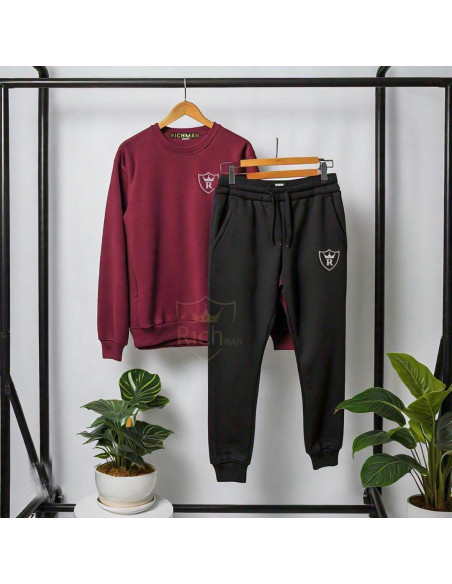2 Pcs Unisex Fleece Plain Track Suit