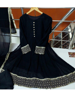 Elegant Net Embroidered...