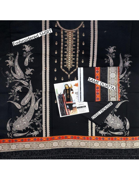 3 Pcs Women's Unstitched Khaddar...