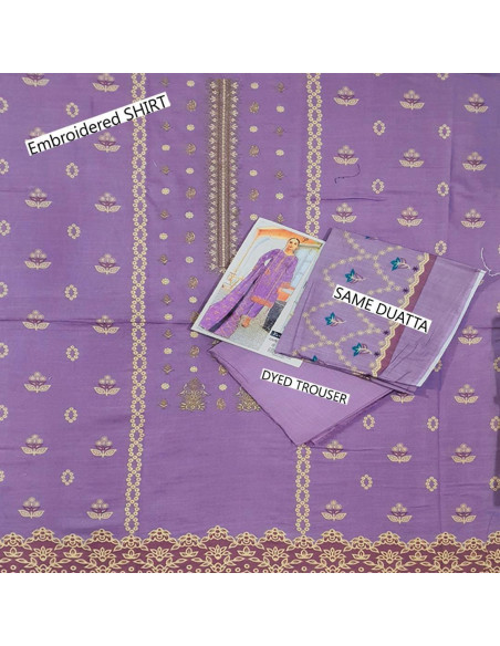 3 Pcs Women's Unstitched Khaddar Digital Print Suit