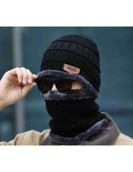 Beanie Wool Cap With Neck Warmer  Winter Accessories